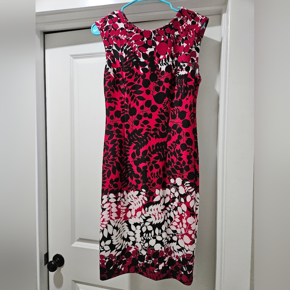 Elegant Pink and Black Floral Dress - Size 8 - Picture 2 of 4
